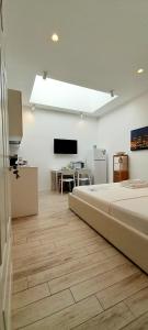 锡拉库扎BARBARA Classy Apartment 101的一间卧室配有一张床和一台平面电视