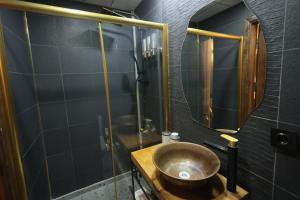 尚勒乌尔法ASTARTE HOTEL的一间带水槽和淋浴的浴室