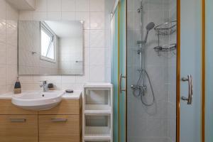 尼科西亚Cosy Apart at Lykavitos的一间带水槽和淋浴的浴室