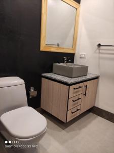 科恰班巴Bello Monoambiente en El Prado的浴室配有白色卫生间和盥洗盆。
