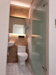 台南金屋旅栈的一间带卫生间和水槽的浴室