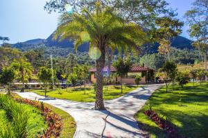 特雷索波利斯Art Green Teresópolis的公园里棕榈树,人行道