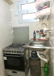明亚Furnished Apartment的厨房配有水槽和炉灶