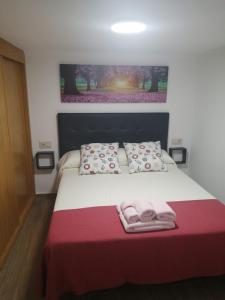 维拉加尔西亚·德·阿劳萨Casa Yanira的一间卧室配有带毛巾的床