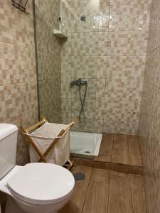 厄尔梅达诺Casa Claudia的浴室配有淋浴和卫生间。