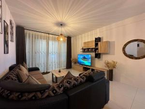 弗利康弗拉克SeaSand-Entire Luxury 3 BD condo - Close to beach的带沙发和电视的客厅