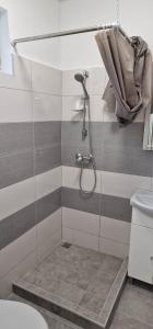 什图罗沃Andrea ubytovanie的带淋浴和卫生间的浴室