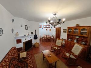布维翁Casa Rural La Argentina的带沙发和壁炉的客厅