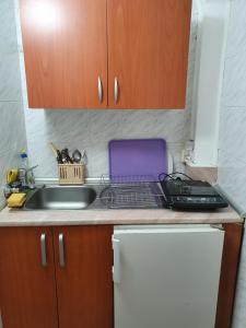 弗尔尼亚奇卡矿泉镇Malgo的厨房配有水槽和台面上的键盘