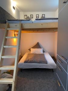 KittlitzTiny House im Spreewald的配有2张双层床的宿舍间