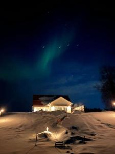 冬天的Northern Lights exclusive house by the river