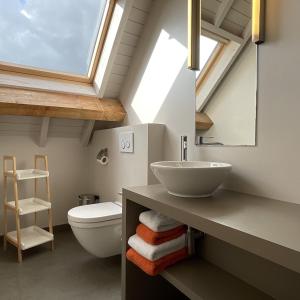 ZwevegemHotel - B&B PassaDia的一间带水槽和卫生间的浴室