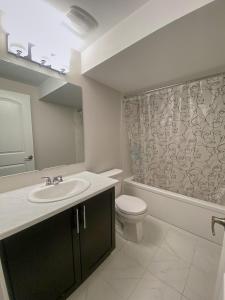 渥太华Fully Furnished En-Suite Basement的一间带水槽、卫生间和镜子的浴室
