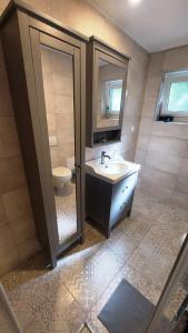 锡尔沃斯瓦里德利皮查酒店和餐厅的一间带水槽、卫生间和镜子的浴室