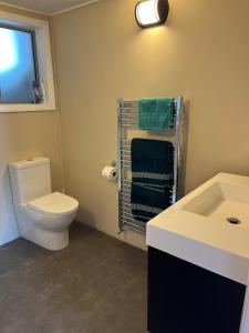 朗伊奥拉Bramley's Stables and Accommodation的浴室配有白色卫生间和盥洗盆。