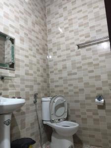 Cừ LạcPhong Nha Backpacker Hostel的一间带卫生间和水槽的浴室