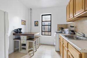 纽约Live Upper Manhattan on a Budget的厨房配有水槽和台面