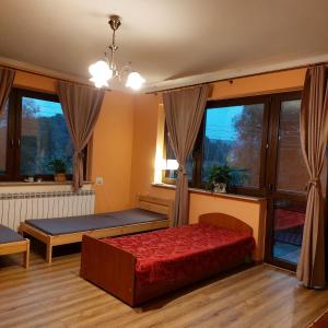 SiamoszyceWsi spokojna...Jura的一间卧室设有一张床和一个窗口