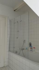 曼海姆Stadthaus Room 2 mit Hochbett for 3 Persons or Eltern mit 2 Kindern的带淋浴和浴缸的浴室