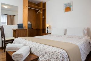 圣卡洛斯-德巴里洛切巴里洛切高级酒店的酒店客房带一张大床和一把椅子