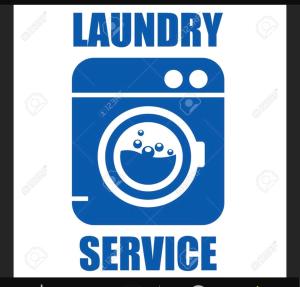 卡斯特罗西基亚Spiros Rooms的蓝色洗衣服务标志的照片