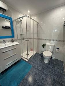 乌迪亚莱斯堡Jumeke Home的带淋浴、卫生间和盥洗盆的浴室
