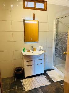 TeavaroBungalow TEIPO的一间带水槽和淋浴的浴室
