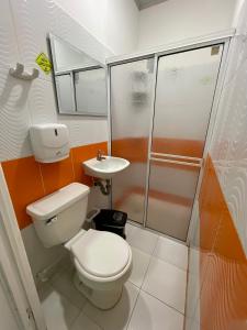 阿瓜奇卡HOTEL LIGHT PLAZA的一间带卫生间和水槽的浴室