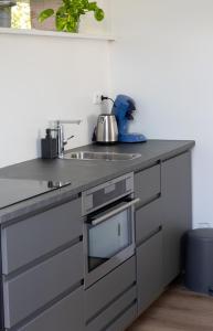 NaarderburenBuitenplaats Wergea的厨房配有水槽和台面