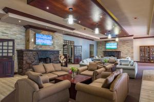 NyangaTroutbeck Resort的带沙发和壁炉的大型客厅