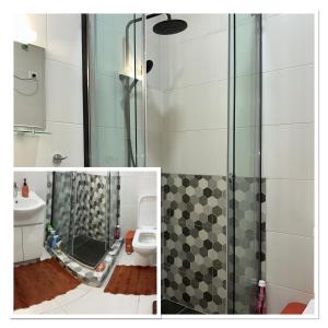 布拉柴维尔SYN - Corniche的带淋浴和卫生间的浴室