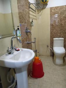 古瓦哈提PuHoR Hotel Plaza Inn的一间带水槽和卫生间的浴室