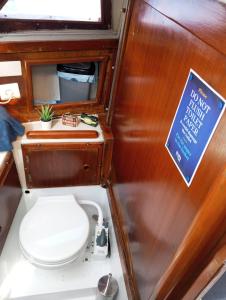 里斯本Lisbon Cosy Boat的船上的小浴室设有卫生间