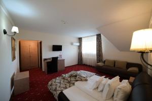 皮亚特拉-尼亚姆茨Hotel-Restaurant Oscar的酒店客房,配有床和沙发