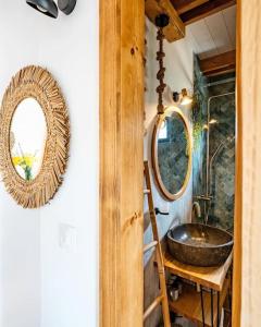 RakovacForrest Relax & Spa的一间带水槽和镜子的浴室
