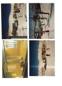 关市STI SKI LODGE的建筑物四幅不同照片的拼贴图