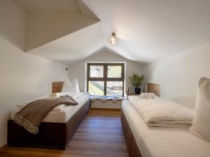 布里克森谷地霍普夫加尔滕Alpine Homes - Hopfgarten的卧室设有两张床,带窗户