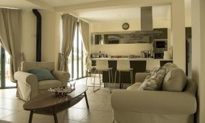 Anarita贝尔维尤别墅度假屋的客厅配有两张沙发和一张桌子