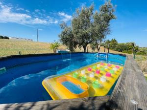 CorredouraTufa Guest House, Wellness & SPA - Villa Campus的游泳池内有充气玩具