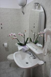 波波利炊蒙蒂酒店的一间带水槽、卫生间和镜子的浴室