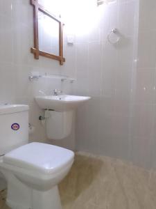 达瓦拉维Thought Blooming的浴室配有白色卫生间和盥洗盆。