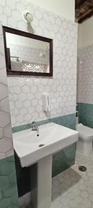 迈索尔xplorest的一间带水槽、镜子和卫生间的浴室