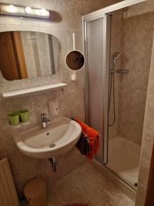 莱奥冈林登霍夫酒店的一间带水槽和淋浴的浴室