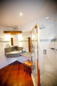 福维莱尔斯德斯特艾恩查安斯庄园酒店的带淋浴和盥洗盆的浴室