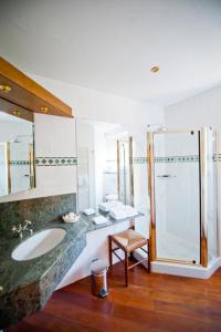 福维莱尔斯德斯特艾恩查安斯庄园酒店的一间带水槽和淋浴的浴室