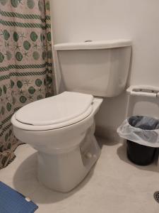 辛塞莱霍Apartamento Tranquilo para Descansar的浴室设有白色卫生间和浴帘