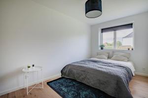 哥本哈根Spacious family house的一间卧室设有一张床和一个窗口