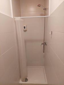格拉纳达Arc House Granada的带淋浴和浴帘的浴室