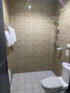杜阿拉Sunrise Center Bonapriso 104的带淋浴和卫生间的浴室