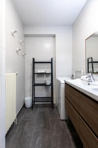维希La bulle de Vichy Maison 4 pers tout confort的一间带水槽和镜子的浴室